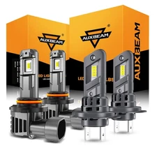 AUXBEAM 9005 H7 LED Headlight Conversion Kit Bulbs High Low Beam 6500K White 1:1