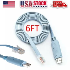 6ft RS232 USB Serial to RJ45 CAT5 Console Adapter Cable for Cisco Routers FTDI