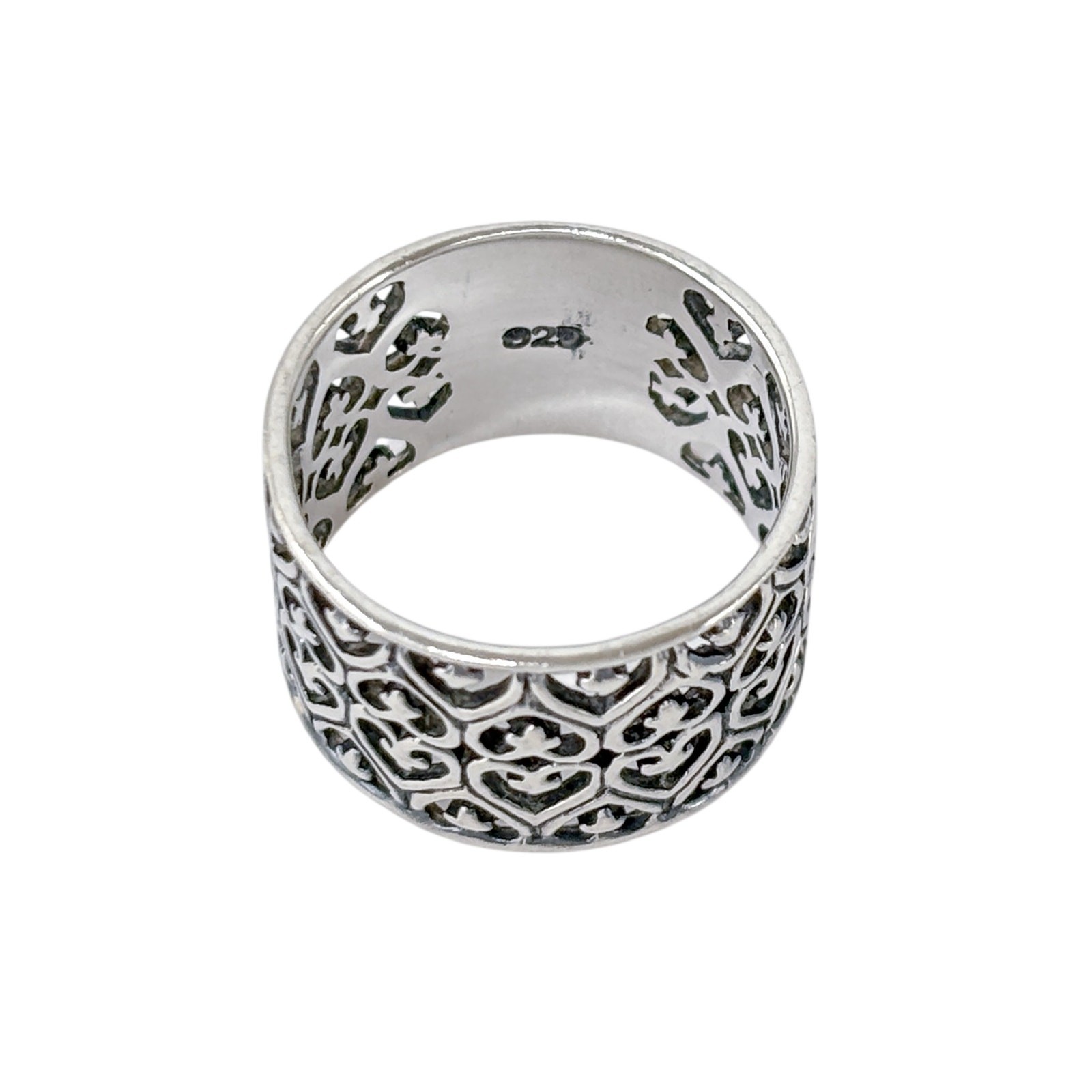 Oxidized Heart Cross Pattern Ring | Vintage Sterl… - image 3