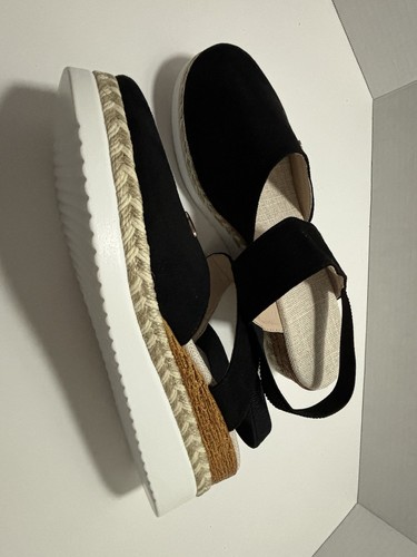 Closed Toe Platform Wedge Sandals, 2025 Espadrilles Size 8.5 Black - Picture 7 of 7