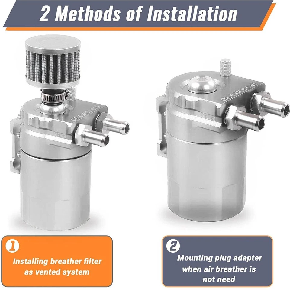 Universal Oil Catch Can Breather Filter Baffled Diesel Petrol Reservoir Tank Kit - Image 4 of 4