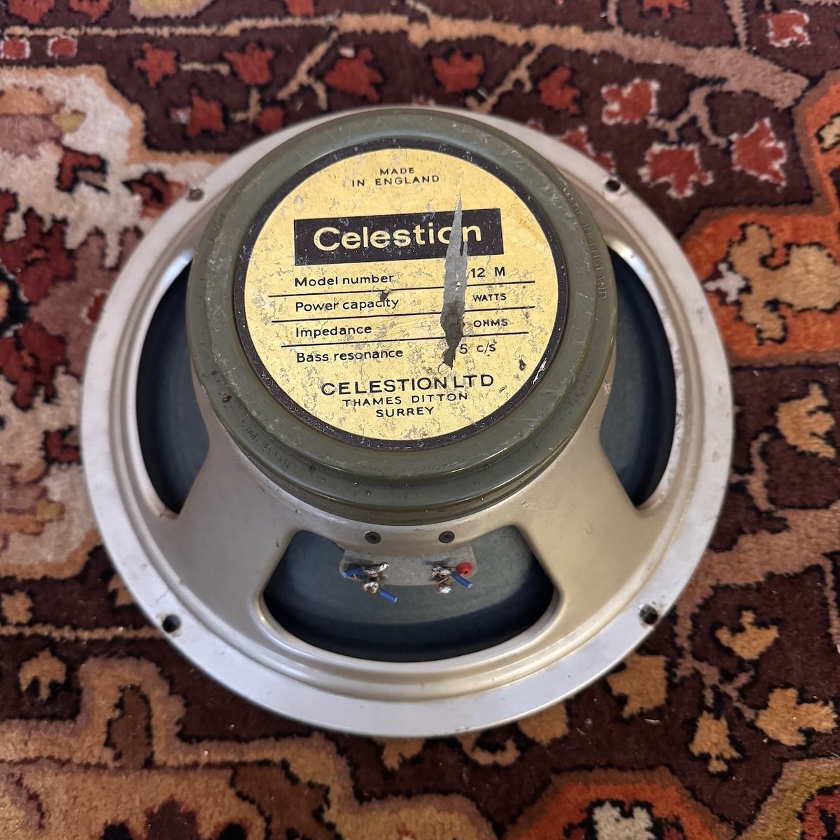 Vintage 1966 1967 Celestion G12M Greenback Grey Tab 20w T1221