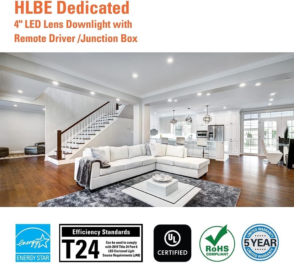 HALO HLBE 4" Ultra-Thin Downlight 3000K Fixed CCT LED Recessed Light 12pc