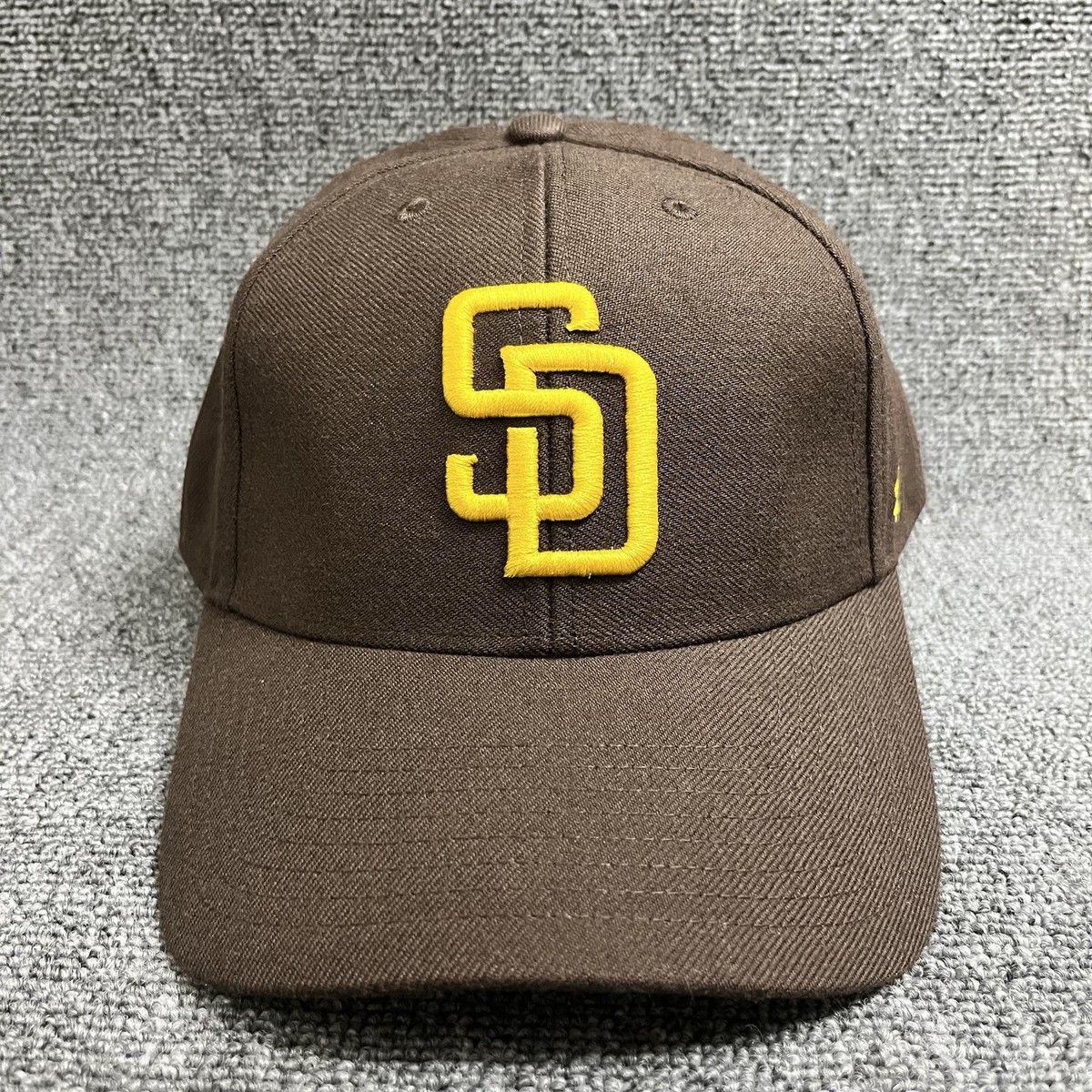 New '47 San Diego Padres Clean Up Adjustable Hat Brown Yellow Strapback Cap