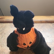 GANZ Webkinz Bat Plush Pumpkin Vest Halloween Retired 2007 Sealed Code
