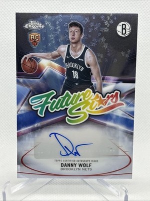 2025-26 Topps Chrome Danny Wolf Future Stars Auto FS-DW RC Brooklyn Nets