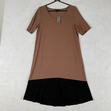 J. Jill Wearever Collection NWT Tunic Dress Colorblock Short Sleeve Brown size S