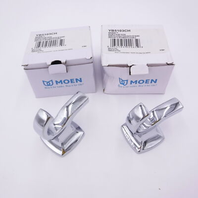 Lot of 2 Moen Voss Double Robe Hooks Chrome YB5103CH