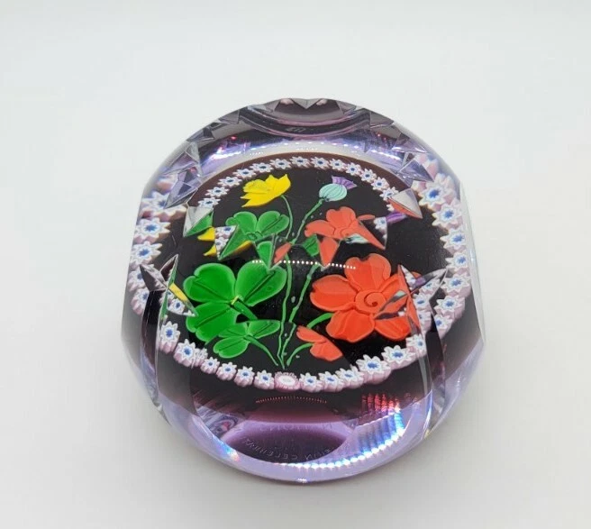 Pisapapeles de vidrio artístico raro vintage Caithness “Coronación de las Cuatro Naciones” -Escocia Foto 2 de 4