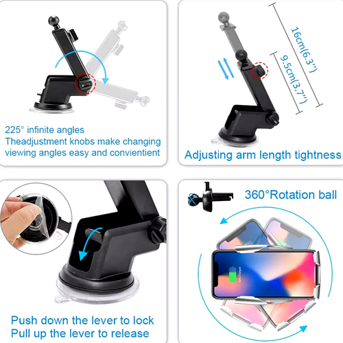 Supporto Telefono Auto Wireless Automatico Bloccaggio Smart Sensor e Caricatore Rapido 10W - Foto 32 di 38