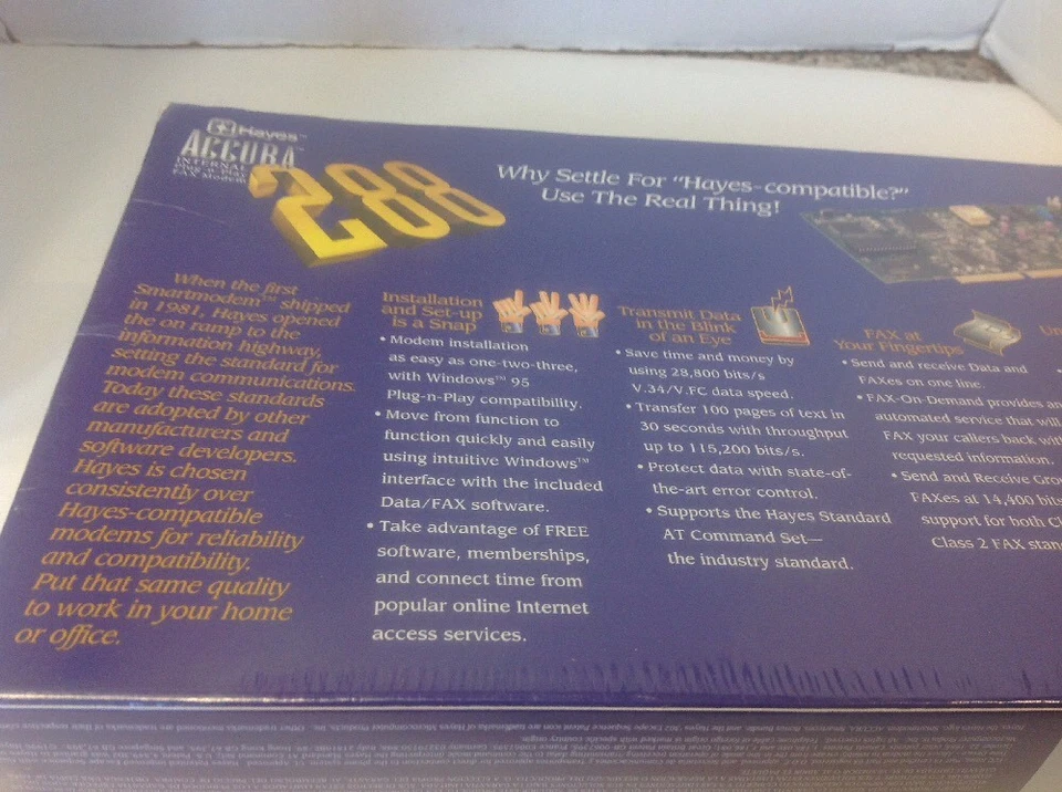 Hayes Accura 288 Internal Plug-n-Play Fax Modem New Sealed - Image 4 of 4