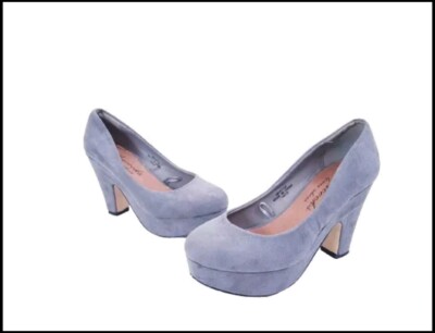 Grey Peep Toe High Heel Court Shoe Size (UK) 36 Ladies