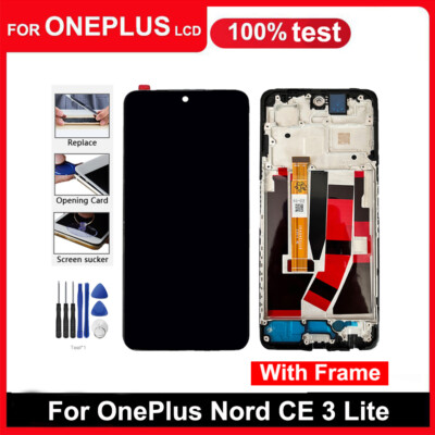 LCD Display Touch Screen Assembly w/Frame for OnePlus Nord CE 3 Lite Replacement