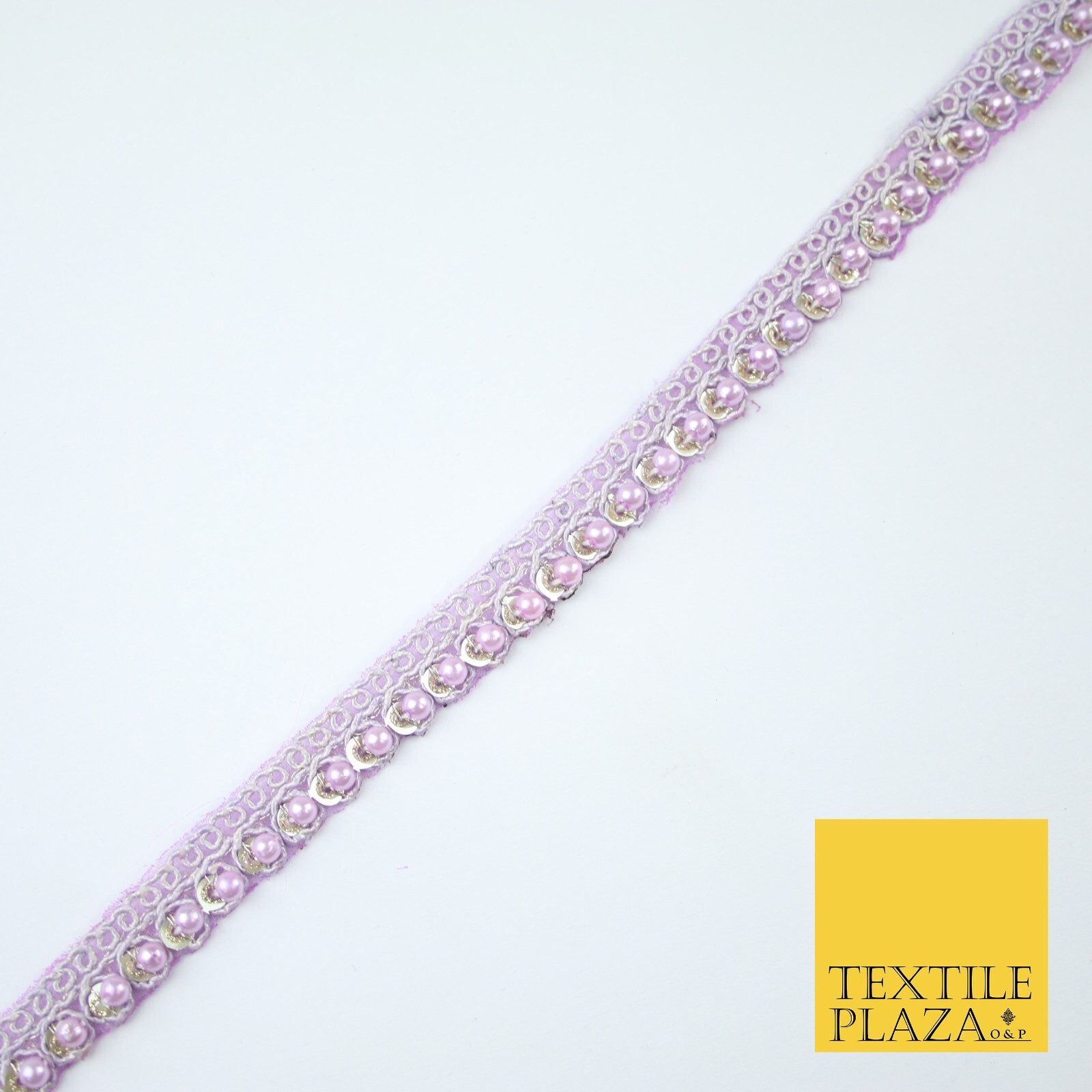 15 COLOURS Premium Slim Sequin Pearl Beaded Ribbon Trim Border Lace