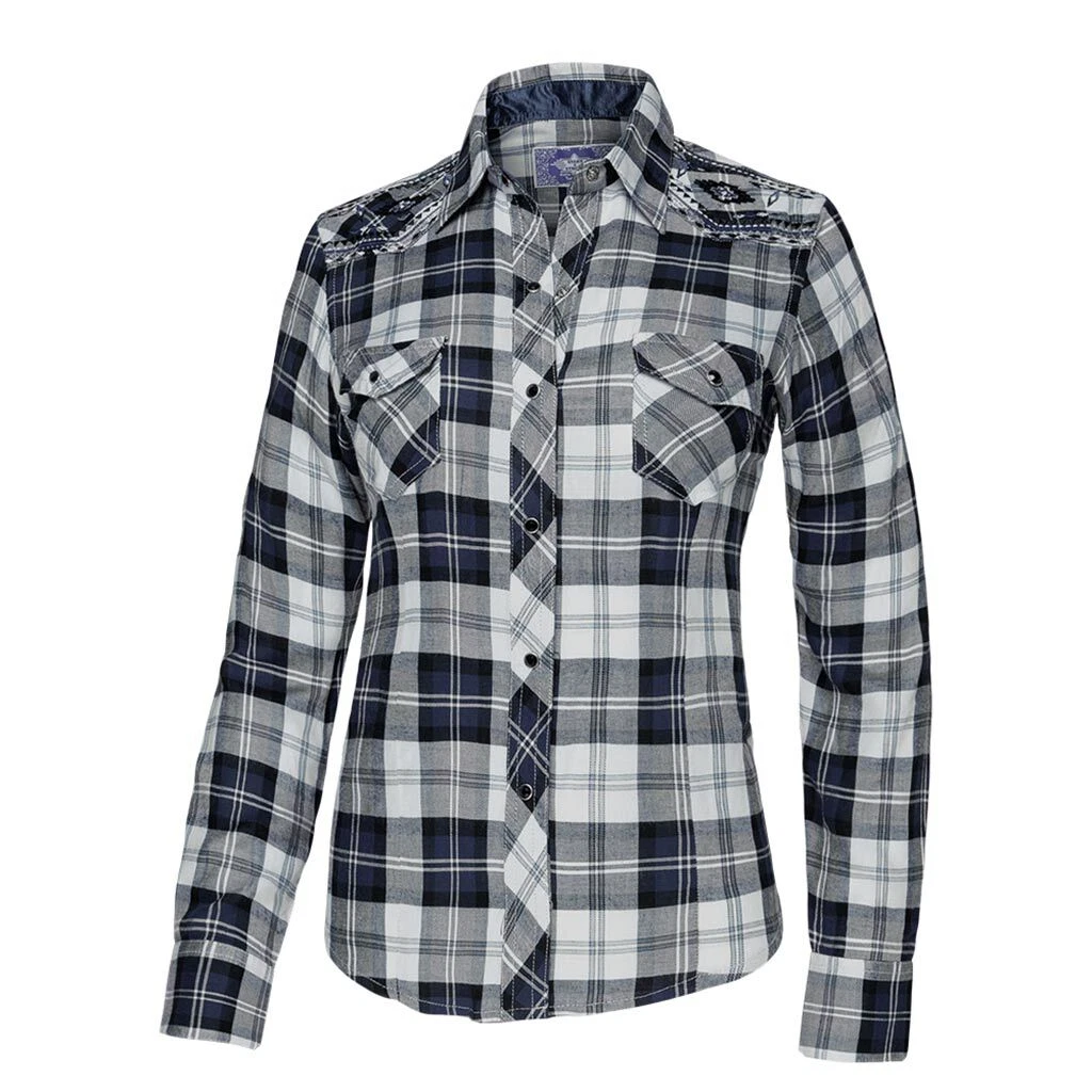 PASADENA BLUE Chemises carreaux Stars Stripes country western