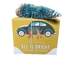 Finchberry Clay & Salt Soak HOLIDAY GIFT BOXED w/ Tiny Tree ALL IS BRIGHT yellow