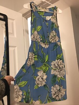 Anthropologie Moulinette Soeurs Fit Flare Dress Pockets Blue Green White Silk 0 | eBay Anthropologie Moulinette Soeurs Fit Flare Dress Pockets Blue Green White Silk 0 | eBay