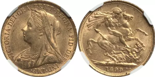 Australia 1899-P Victoria Gold Sovereign NGC MS-61 PERTH MINT KEY DATE!!