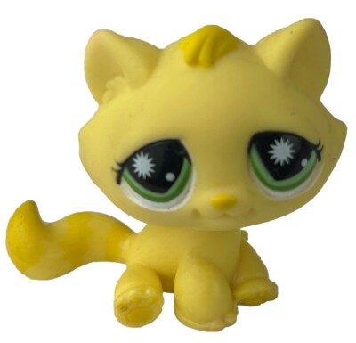 Authentic Littlest Pet Shop Lps Hasbro #920 Yellow Tabby Kitten Kitty Cat G2