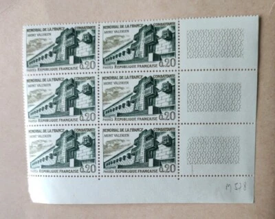 Bloc 6 TIMBRES FRANCE 1962 YT 1335 Mémorial De La France Combattante Valérien - Photo 1/3