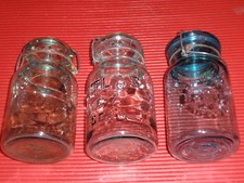LOT OF THREE ANTIQUE/VINTAGE MASON JARS ATLAS/BANNER APPROX. 9 INCHES TALL