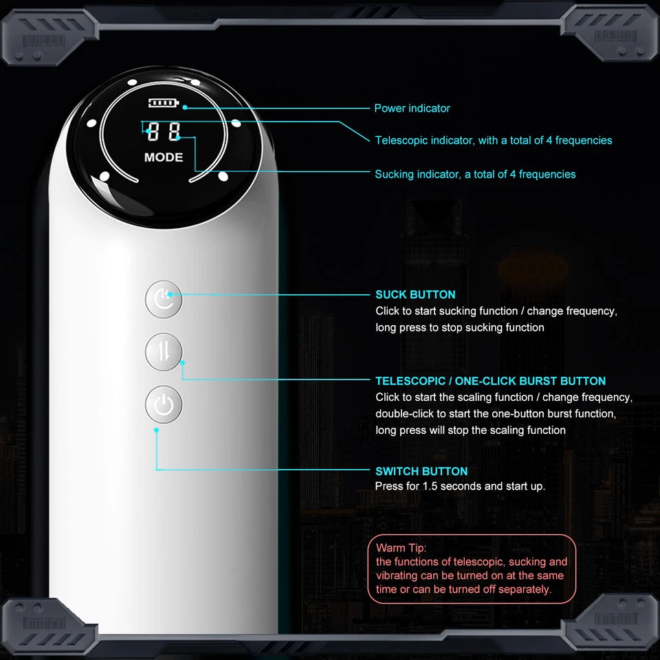 Masturbadores masculinos automáticos manos libres ventosa empuje acariciador hombres juguete sexual Foto 3 de 4