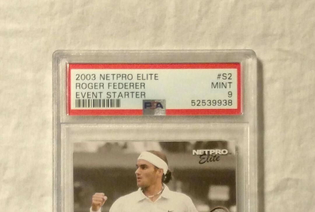 2003 NetPro Elite Event Starter White Shirt Roger Federer #S2 Rookie PSA 9 Mint view 3