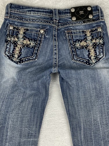 Miss Me Juniors Capri Low Rise Blue Denim Jeans Size 16 - Picture 10 of 13