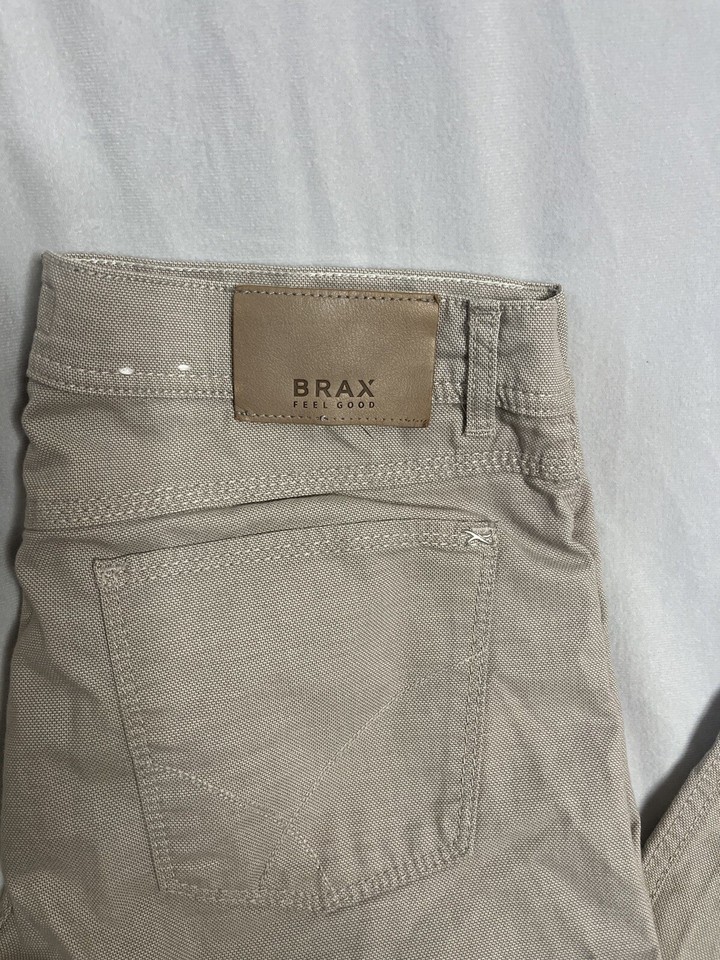 Brax Mens Chino Cooper Fancy Pants Lightweight Size 34x34 Light Khaki