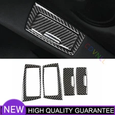 For BMW 3-4 Series 13-19 Real Carbon Fiber Interior Door Storage Box Cover Trim