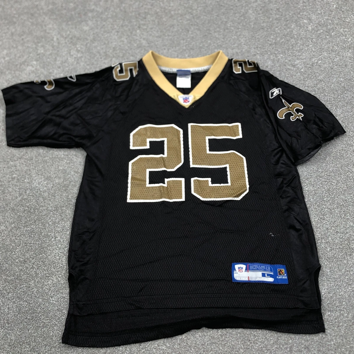 New Orleans Saints Jersey Youth Boys Large Black Gold Reggie Bush Kids Shirt