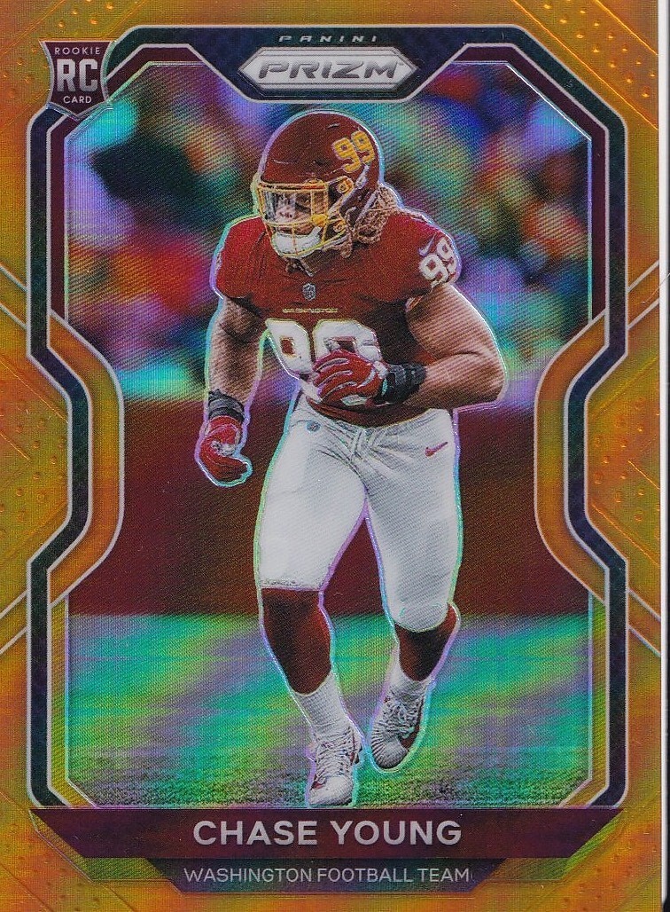Chase Young 2020 Panini Prizm Rookie Orange Prizm RC 165/249 #383 Commanders