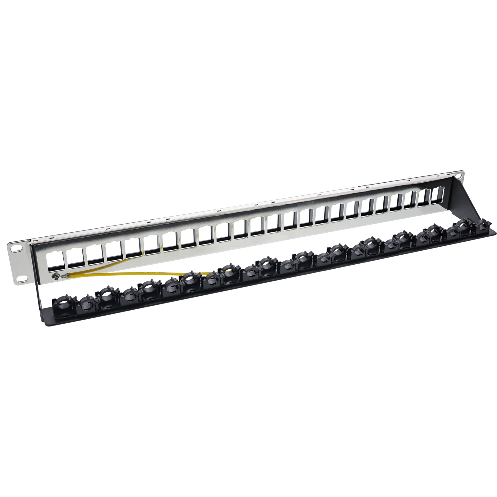 Thumbnail - Inline Patchfeld 24-fach, Keystone Leerblech Patchpanel, 19", 1he,