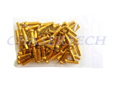 MTB Road BMX Bike 7075 Alloy Spoke Nipples 2.0mm 14G 5/8" 72 Pcs Gold