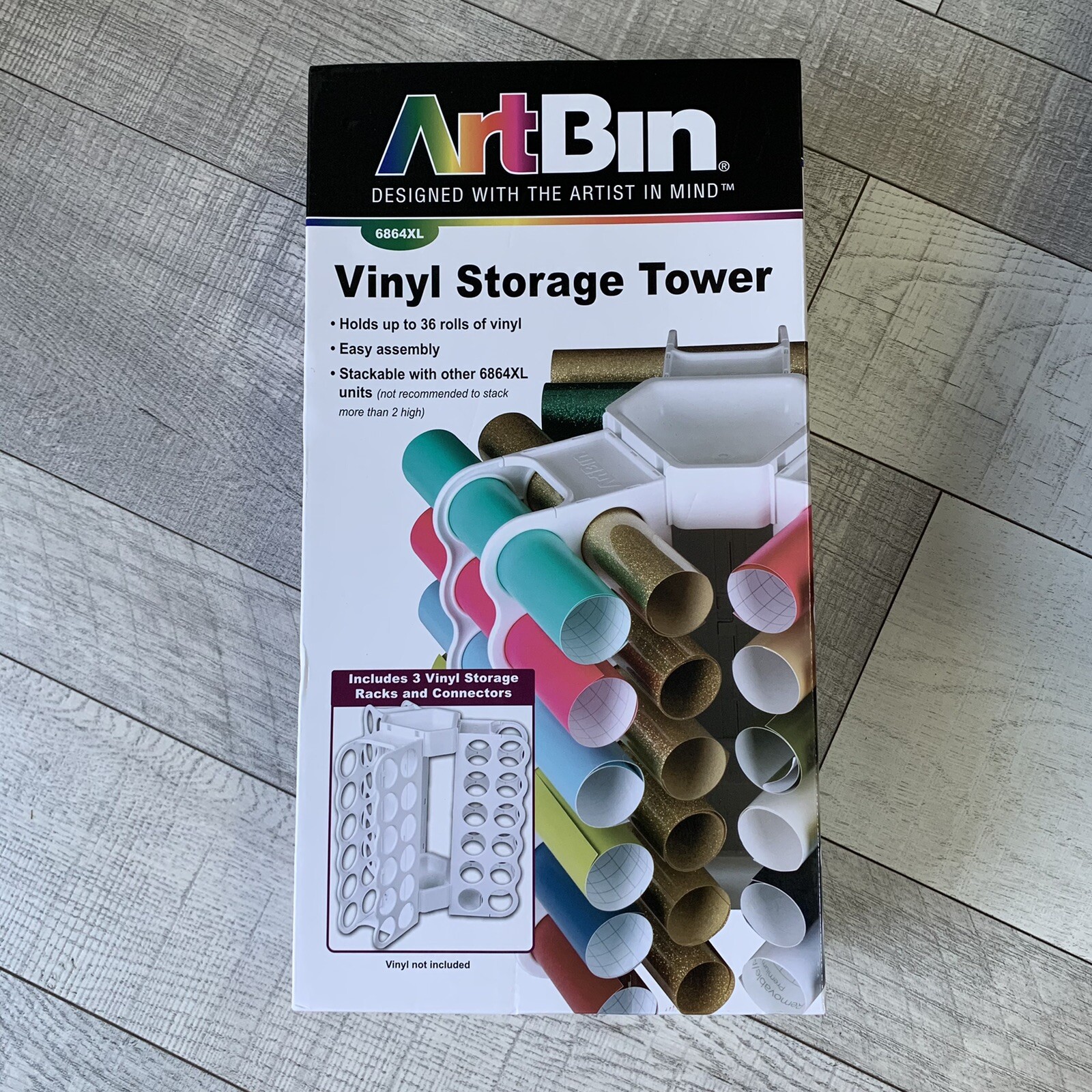 ArtBin Vinyl Storage Tower Organizer Stackable Racks 36 Rolls White eBay