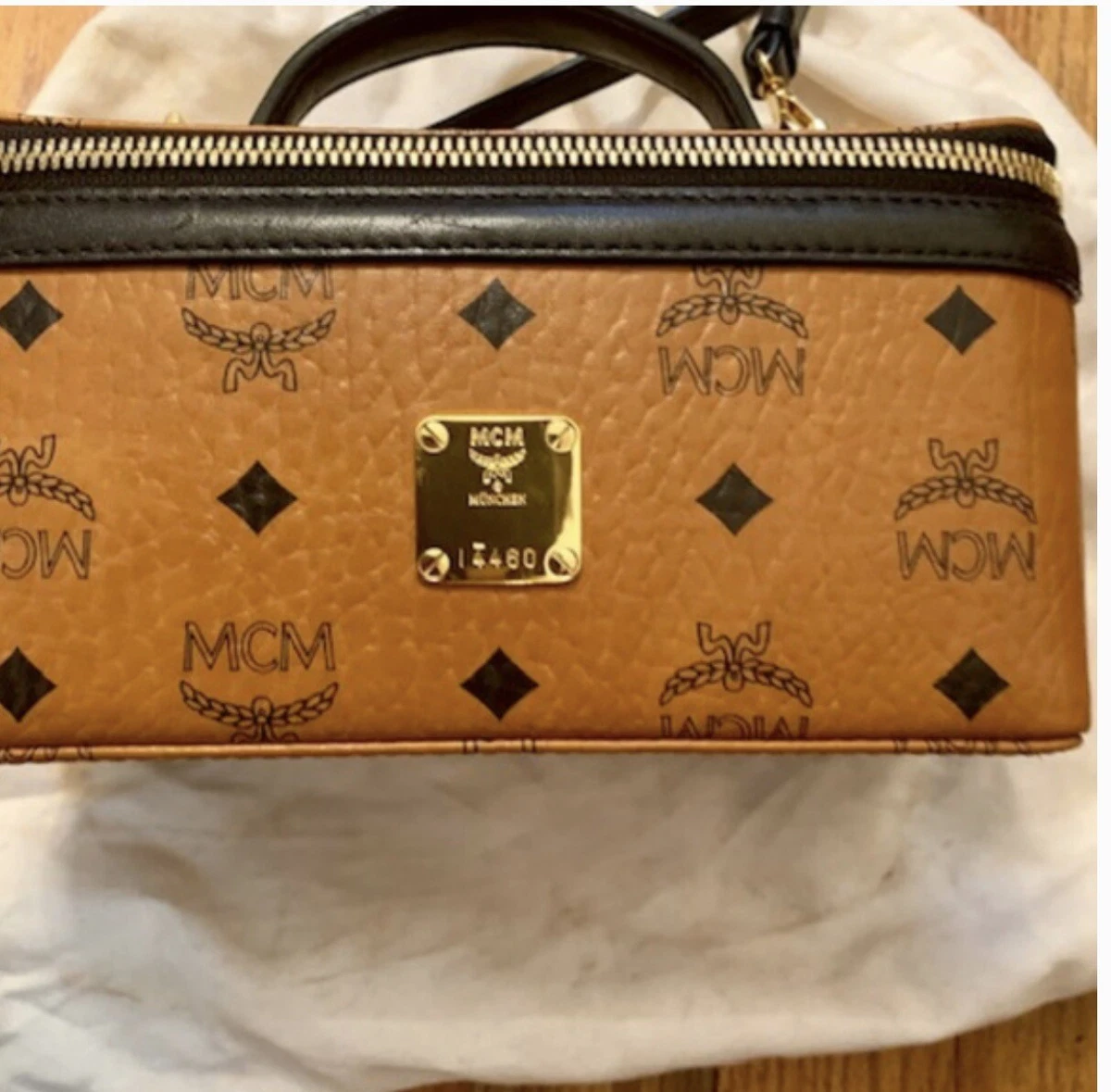 New MCM Rockstar Vanity Case, Cognac