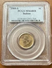 1909-S Indian Head Penny Cent PCGS MS64RB MS 64 Red Brown RB Coin - TCCCX