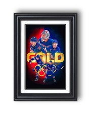 2026 Team USA Hockey Olympic Gold Medal Champions Poster – Overtime Victory vs C