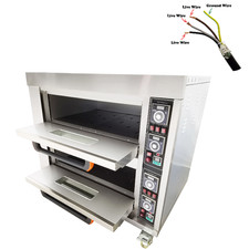 Commercial Pizza Oven Double-deck Electric Piza Baking Machine 220V 13.2KW 400℃