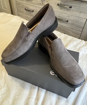 ECCO Men s Dress Loafer Gray Suede Slip-On Square Toe EU 45 US 11-11.5