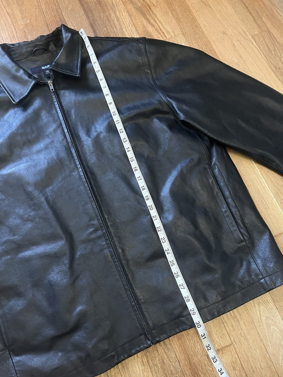 Y2K 2000's Gap Leather Jacket Full Zip Black Men's Size XL | eBay