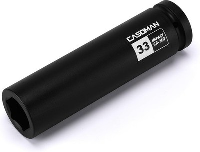 1'' Drive 33mm Extra-Deep Impact Socket, 8-Inch Long, 6-Point, Metric, CR-MO
