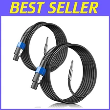 50ft Twist Lock Speakon to 1/4 Inch Speaker Cable - 2 Pack