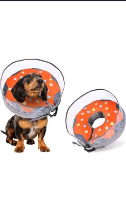 Crazy Felix  Soft Inflatable Dog Cone Collar, Size M+