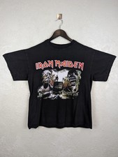 Rare Iron Maiden Vintage Printed Metal Black Men's T-shirt Size M