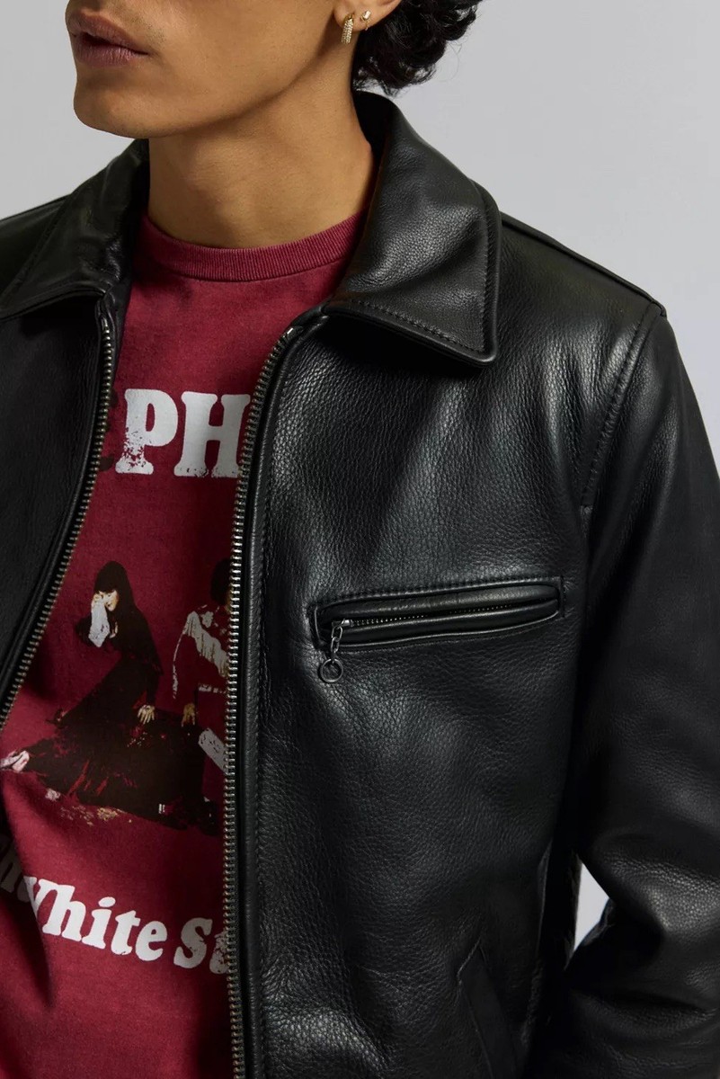 SCHOTT NYC NATURAL PEBBLED COWHIDE JACKET STYLE 552 LARGE | eBay