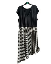 Simply Be Monochrome Asymmetric Dress Size 26