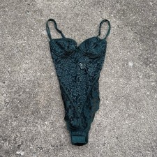 VTG NWT Victorias Secret 9307 Sheer Underwire Lace Bodysuit Teddy Lingerie 34B