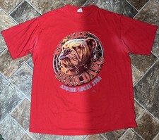 Vintage Union Line AFSCME LOCAL 2984 Tee Shirt USA Made Bulldog Logo XL Red