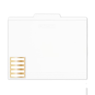 White File Folders, Includes Gold Foil Border Labels, Center Position Tabbed ...